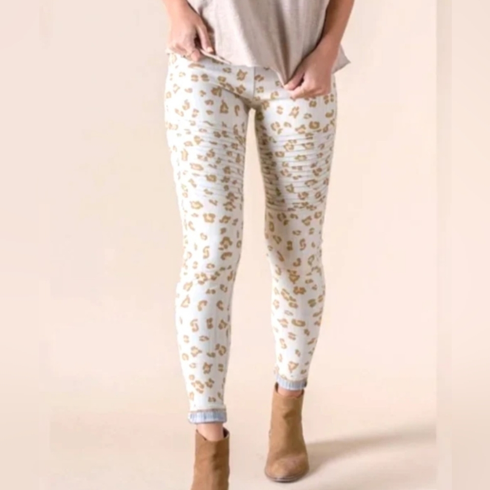 Agnes‎ & Dora Moto Jeggings leopard Print Beige Brown Jeggings Women’s XS